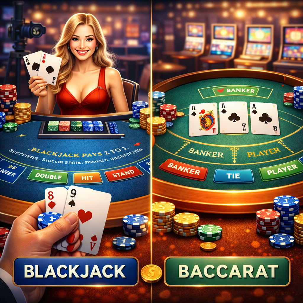 Bàn chơi blackjack và baccarat trực tuyến